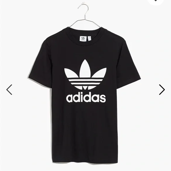 New Adidas Originals Trefoil Tee shirt top black logo short sleeve active medium - Picture 1 of 4